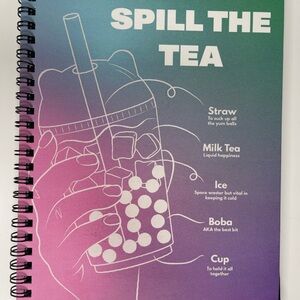 NEW Boba "Spill The Tea" Spiral Notebook (Typo A5 Campus)